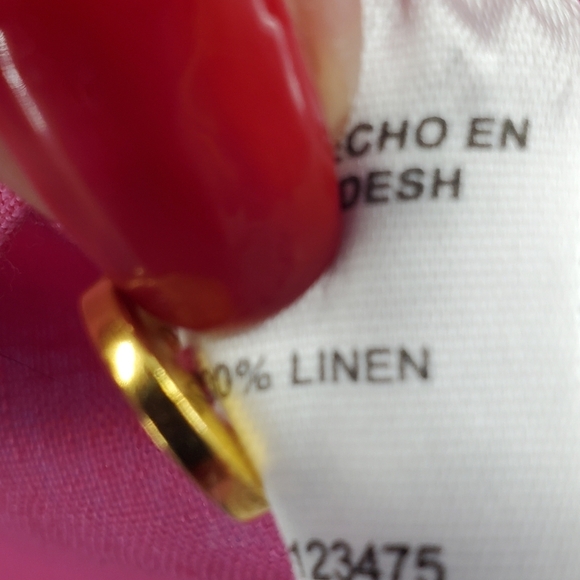Ellen Tracy hot pink linen top *flaw* - Picture 9 of 13